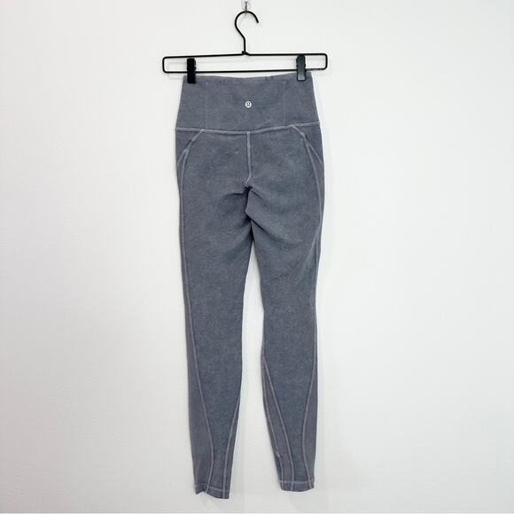 Lululemon Wunder Under High-Rise Tight Snow Washed Ribbed 28" Washed Luna size 2 - Picture 3 of 8